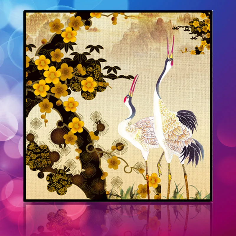 

Plum Crane landscape DIY Full Diamond Painting Cross Stitch Needlework Mosaic Square Diamond Embroidery Handmake Craft Poster