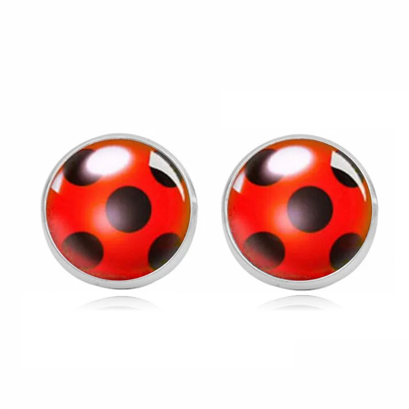 

Magical Ladybug Stud Earrings Lady Bug Circle with Dot Animal Earrings for Women Girls Party Gifts Anime Jewelry