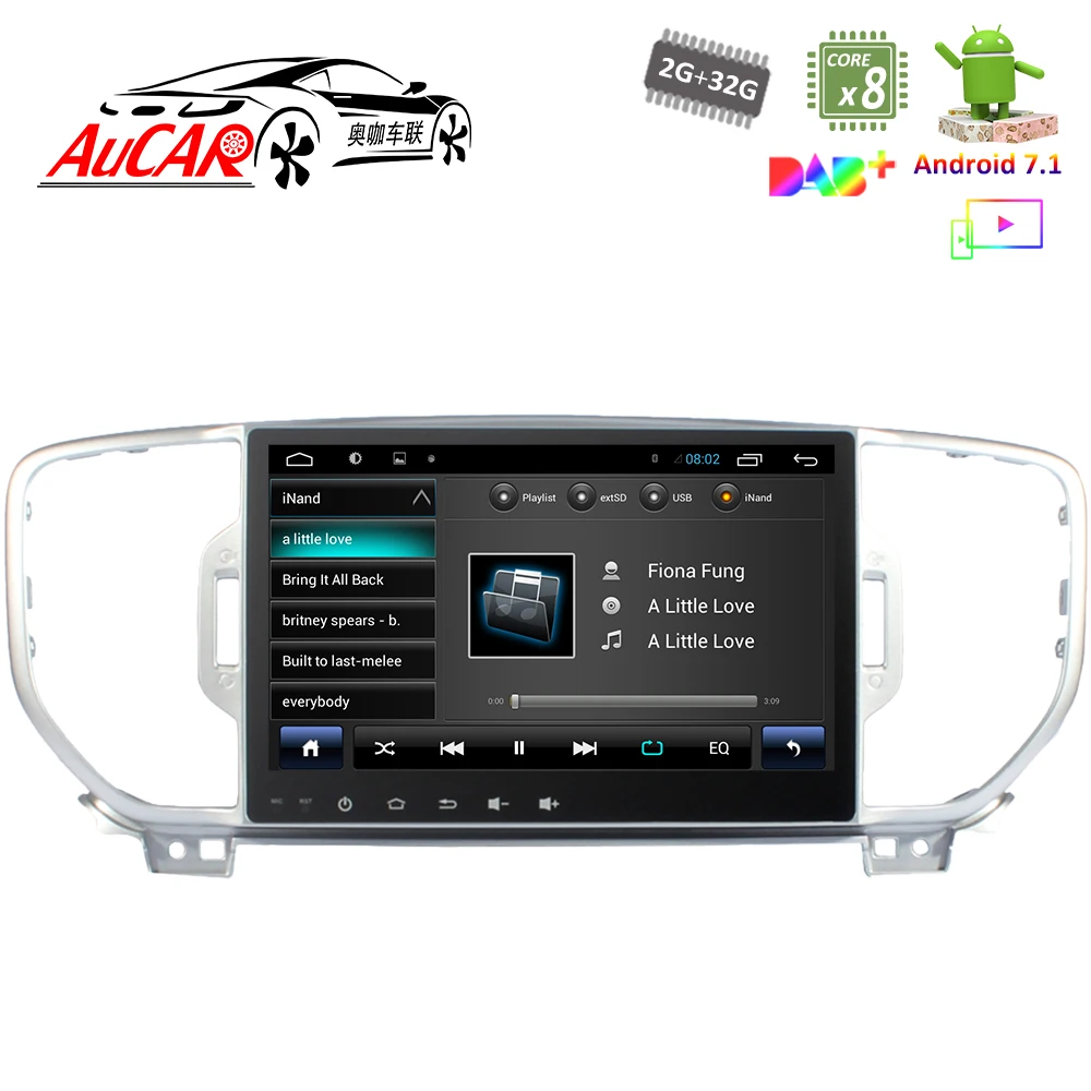 Автомобильный DVD плеер 9 дюймов Android 7 1 GPS навигация для Kia Sportage KX5 2016 2017 HD Bluetooth радио