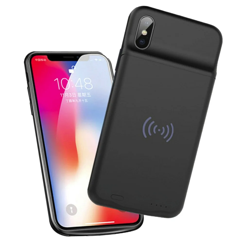 

3600 Mah For Iphone X Battery Case Smart Phone Stand Anti-Fingerprint Wireless Charging Function Power For iphone x Battery Case