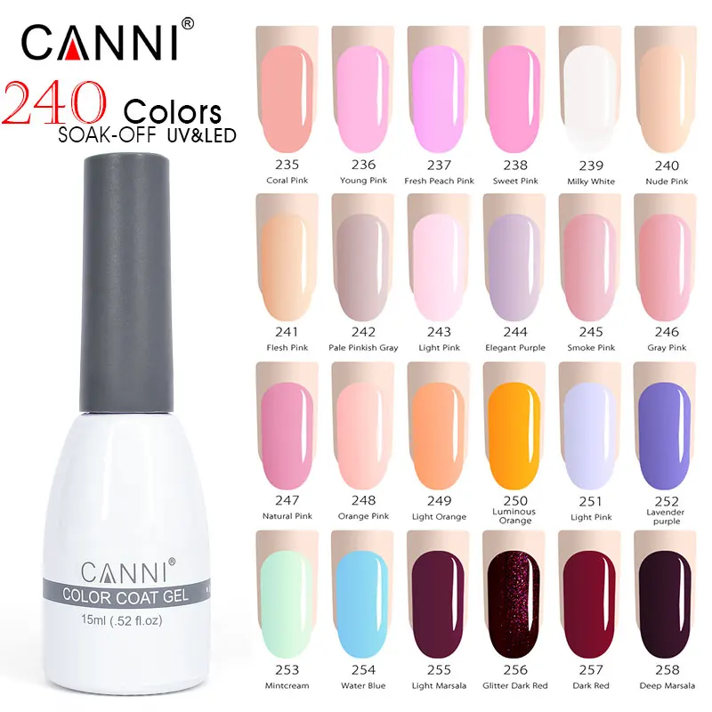 CANNI 15ml LED Nail Gel Varnish New Hottest Color Glitter Sequins Nail Art Paint Gel Lacquer Soak off Organic UV Nail Gel Polish