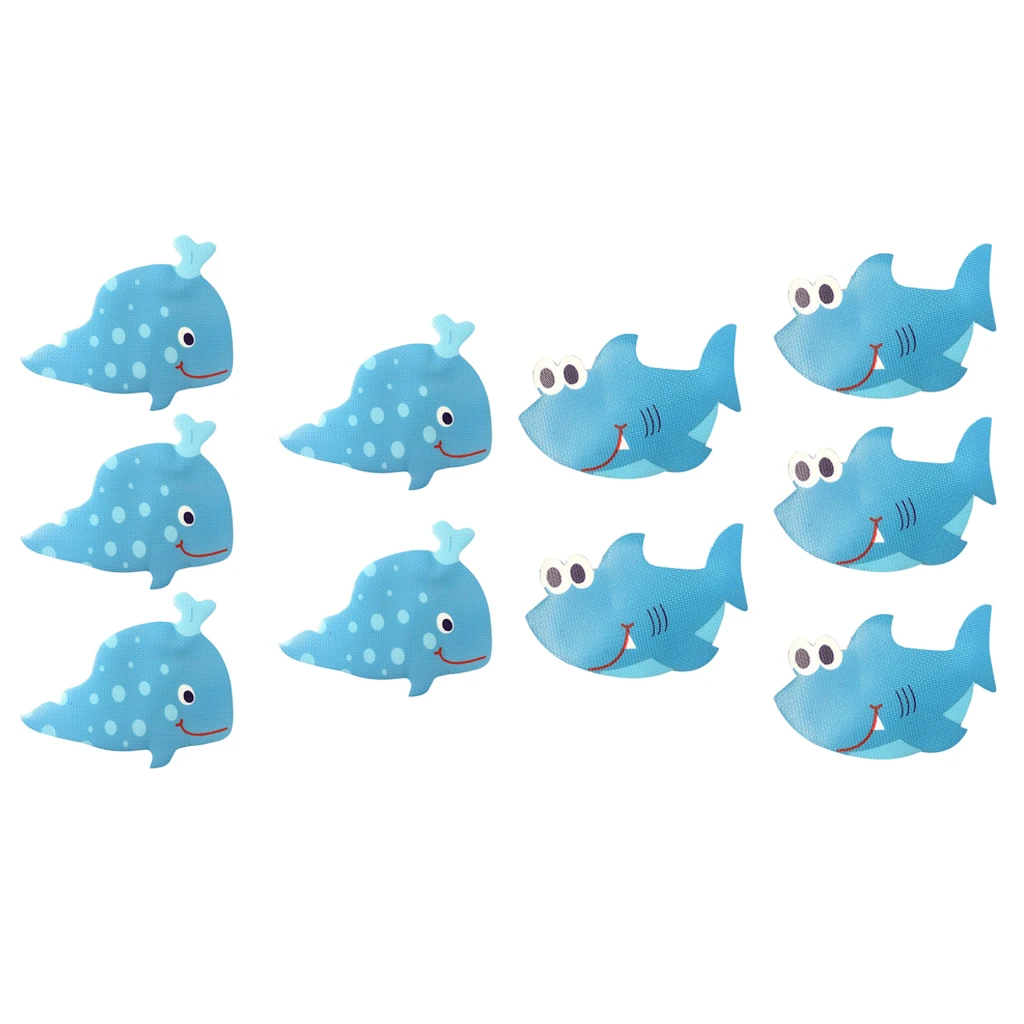10pcs Bath Tub Shower Stickers -Animal Decals Non Slip Applique Anti Skid