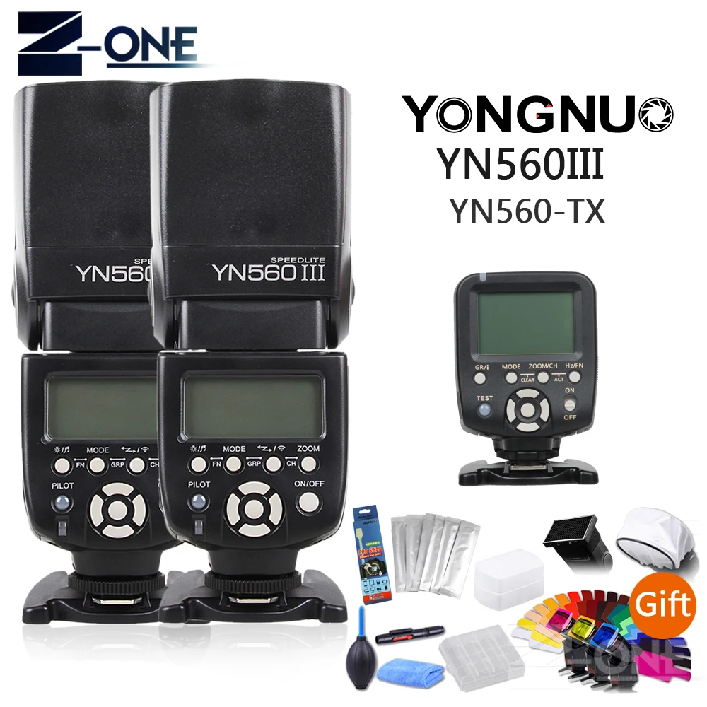 

Yongnuo 2*YN560III YN560 III Wireless Manual Flash Speedlite + YN-560TX LCD Flash Controller & Commander For Nikon Cameras