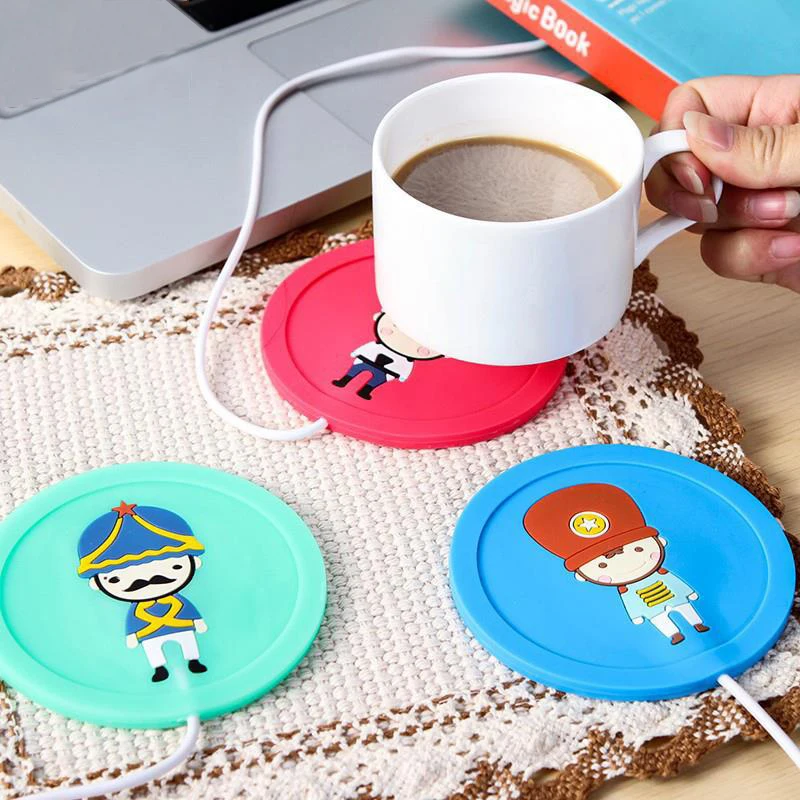 

Cartoon creative silicone electric Insulation coaster USB warm cup heating device Office Coffee Tea Warmer Pad Mat