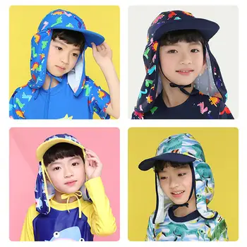 

Children's Neck Cap Ear Guard Breathable Anti-UV Sun Visor Beach Hat