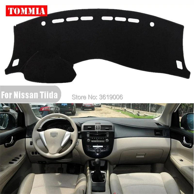 

TOMMIA Interior Dashboard Cover Light Avoid Pad Photophobism Mat Sticker For Nissan Tiida 2011-2014