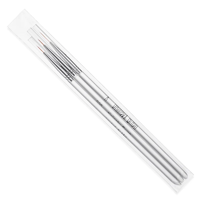3Pcs/Set Crystal Fine Liner Brush Nail Art Striping Brushes Thin Line Nail Brush Detail Painting Pen Gel Nail Painting Tools 6