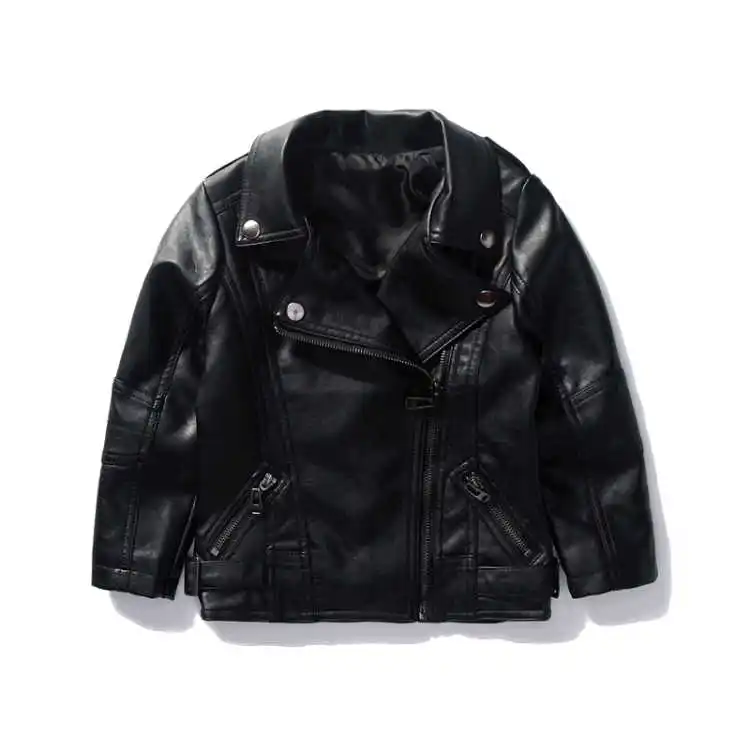Cabolsa de Couro Falso para Crianças Jaqueta e Outono Todo o Jogo Meninos Jaquetas 3-13 Ano Velho Meninas Primavera Moda Unisex Ins Hot pu 6 High Quality Mamãe e Bebê