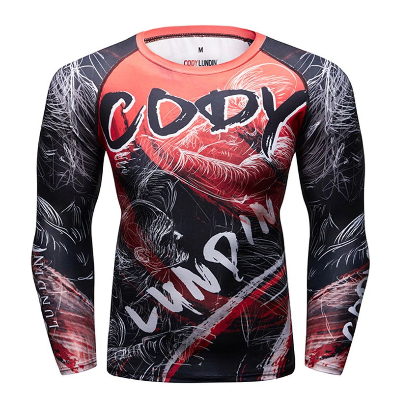 Футболка Rashguard Mma Muay Thai мужская спортивная футболка с длинным рукавом и принтом