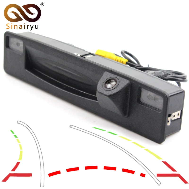 

Sinairyu Reversing Dynamic Tracks CCD Car Rear View Camera For Ford Focus 2015 2016 2017 Trunk Handle Switch Camera