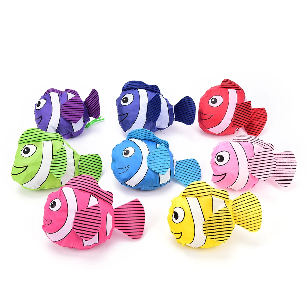 Hot Eco Foldable Bags Colorful Tropical Fish Foldable Eco Reusable Shopping Travel Grocery Bag color random