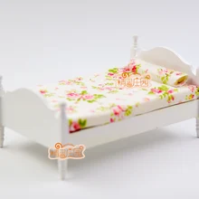 1/12 деревянный кукольный домик миниатюрная кровать, мебель для спальни аксессуары Кукольный дом игрушка