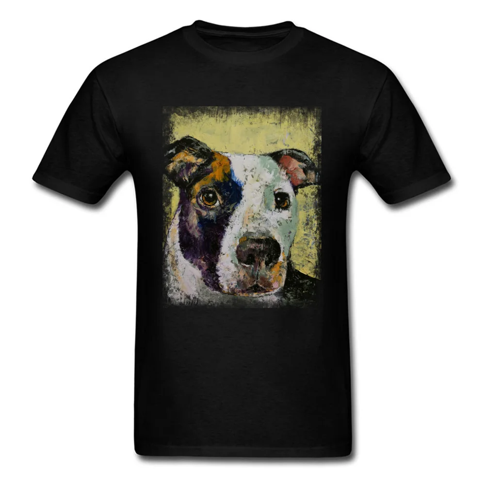 Funny Men's T Shirt Round Collar Short Sleeve 100% Cotton PIT BULL Tops & Tees Birthday Tees Free Shipping PIT BULL black