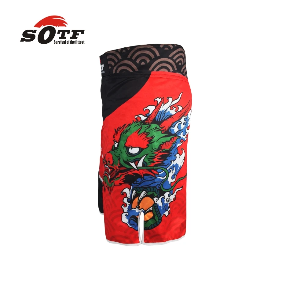 SOTF бренд mma шорты дышащая одежда боксерские трусы Tsing lung muay тайские красные штаны