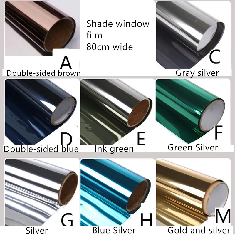 80X100cm decoration film silver mirror one way insulation film Adhesive shade window tinting