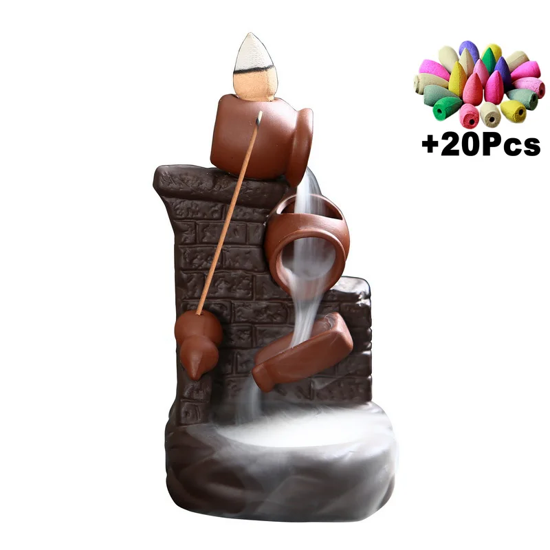 Бесплатная подарочная подставка для благовоний с 20 конусами|incense holder|backflow incense