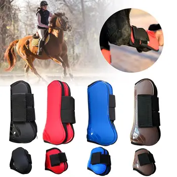 

4 Pcs Adjustable Front Back Leg Boots Equine Front Horse Leg Boots Rear Equestrian Tendon Protection Guard 4 Colors