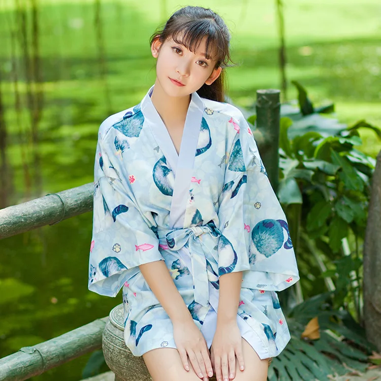 Kimono Japanese Style Robe Women Beautiful Home Dress Comfortable Long