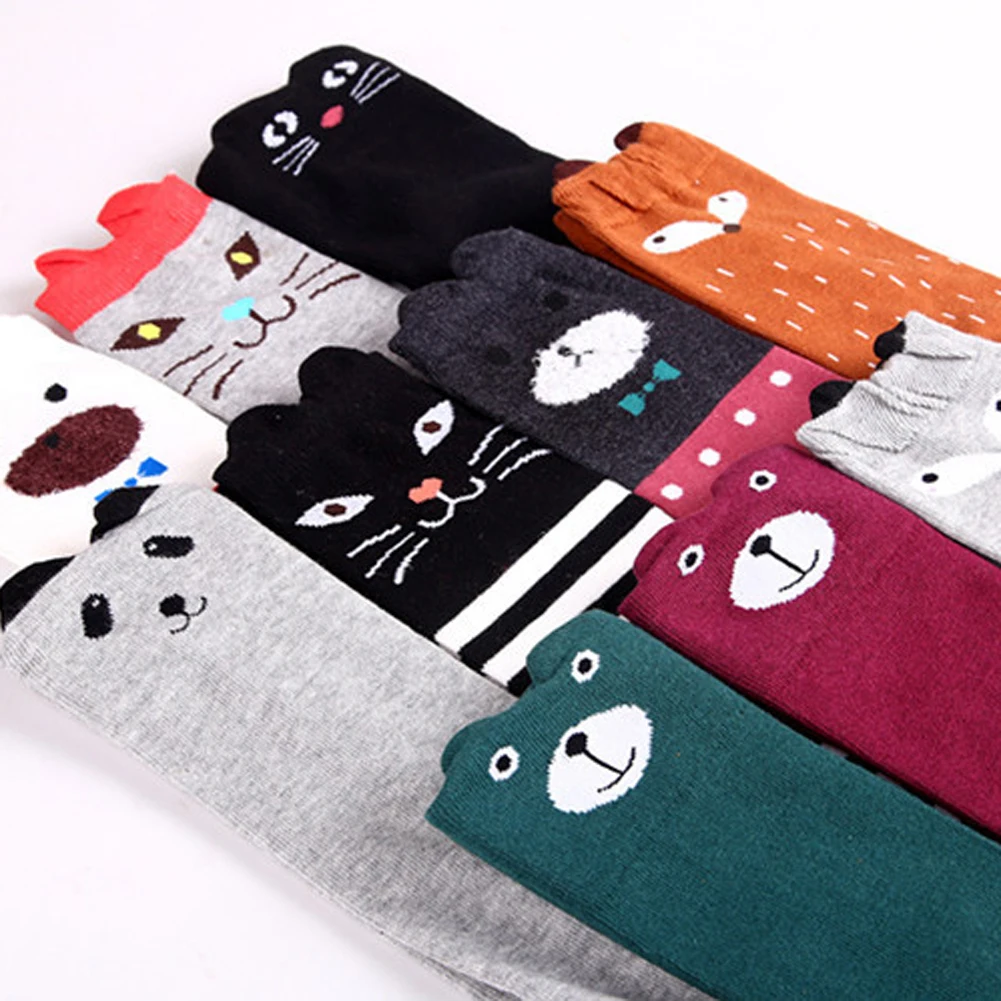 

Cartoon Stockings Kids Girls Kawai Stocking Animal Cotton Kids Girls Stockings Knee High Long Hose 10 Styles for Birthday Gift