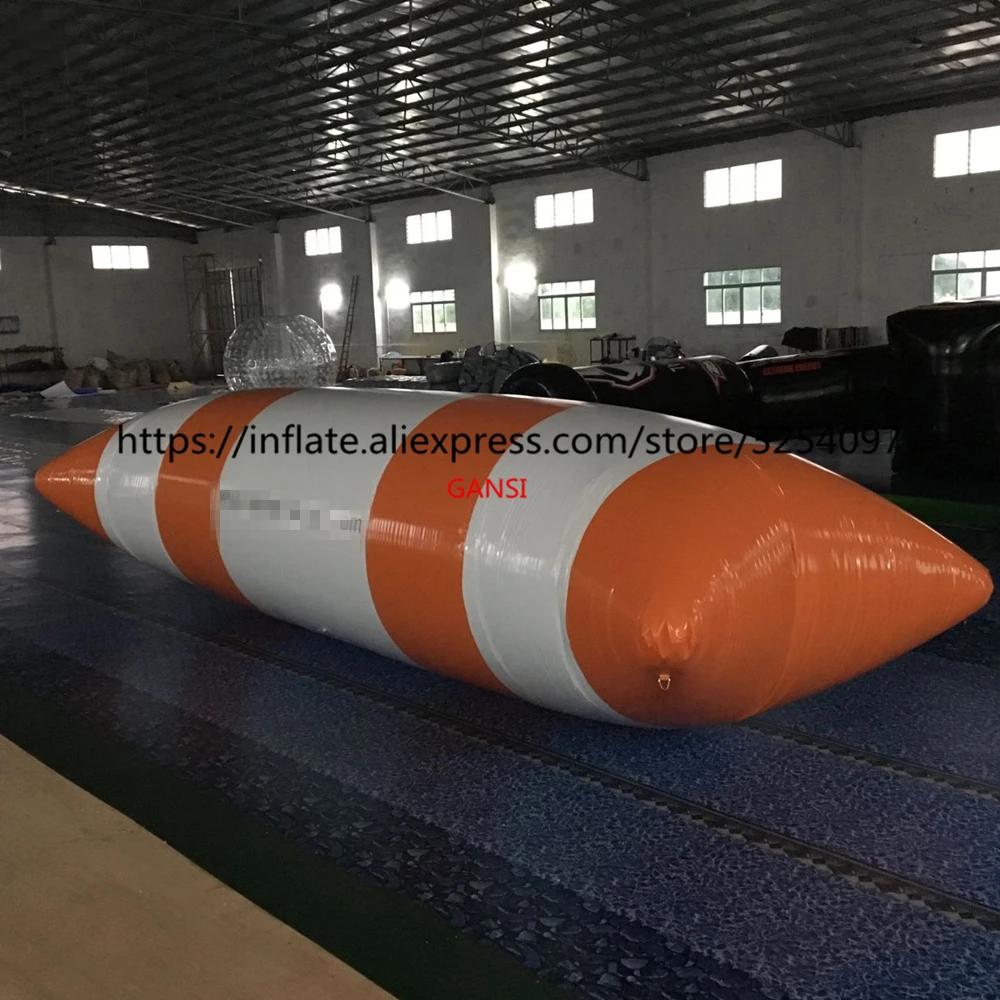 

Water Park 0.9Mm Pvc Inflatable Jumping Bag 8X3m Floating Inflatable Water Catapult Blob For Rental
