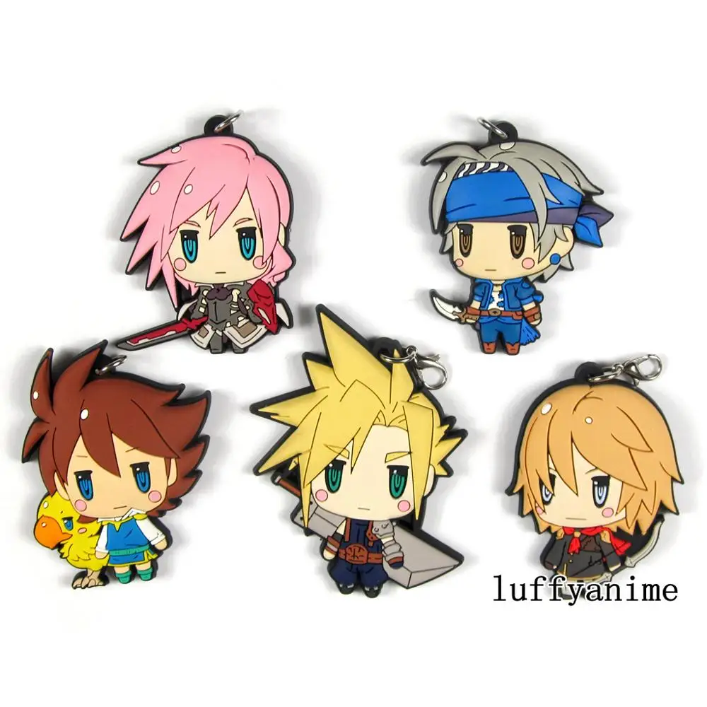 

Final Fantasy Rubber pendant 30th Anniversary Cloud Strife Eclair Farron anime Action Toy Figures strap Keychain