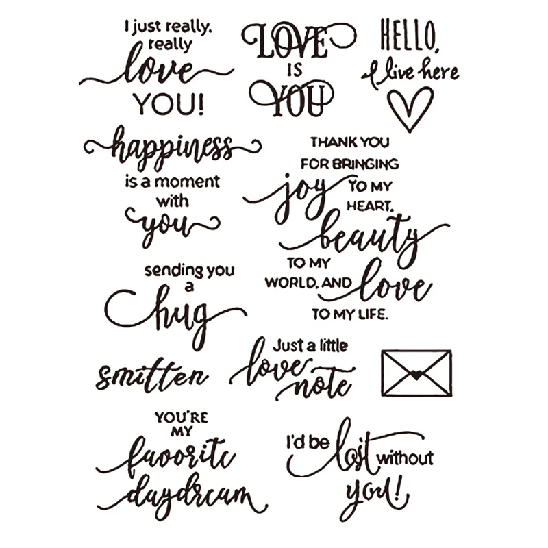 

English Transparent Clear Silicone Stamp/Seal for DIY scrapbooking/photo album Decorative clear stamp