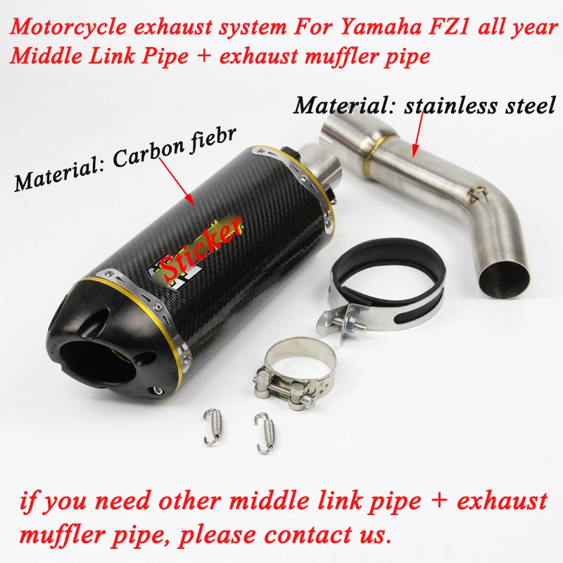 

51MM Univerial Motorcycle Middle Section Exhaust Pipe Modified Exhaust Silencer Pipe Lossless Link