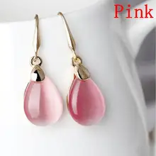 LNRRABC, новинка, розовые серьги в виде капель, 1 пара, распродажа, камень, серьги-гвоздики, опал, ювелирная форма, серьги-подвески для женщин, brinco