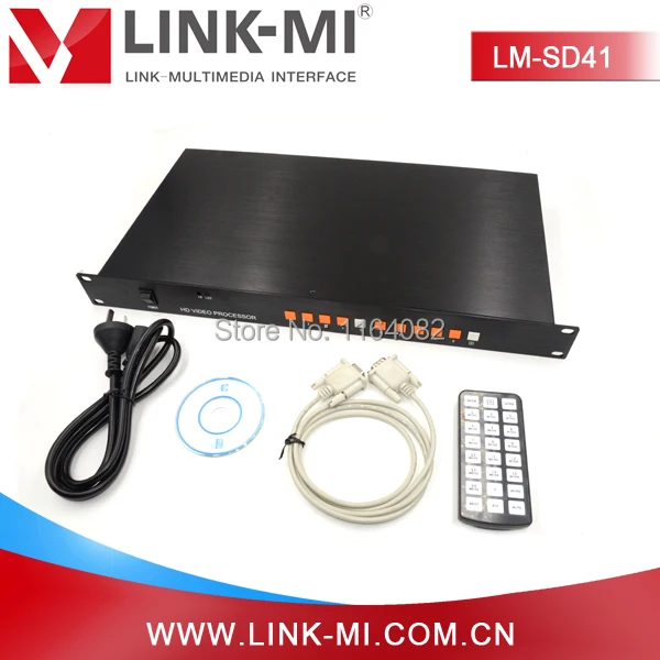 LINK-MI LM-SD41 Full HD Video 1080p 4x1 DVI VGA BNC HD Video Synthesizer Processor