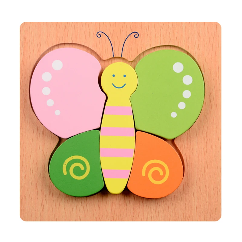 Wooden 3D Puzzle Jigsaw Wooden Toys For Children Cartoon Animal Puzzle Intelligence Kids Educational Toy Toys