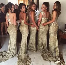 Champagne 2017 Mermaid Sweetheart Sequins Sparkle Backless Long Bridesmaid Dresses Cheap Under 50 Wedding Party Dresses