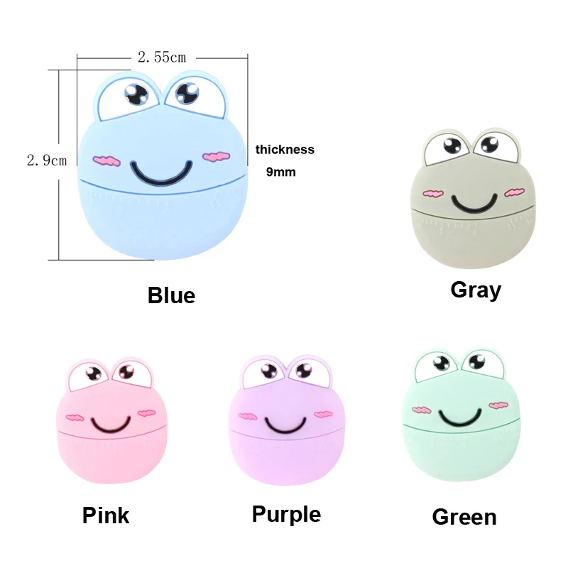 

3*2.6mm Forg Shape Baby Silicone Teether Beads Molar DIY Pacifier Chain Pendent Necklace Molar Nursing Shower Gift BPA Free