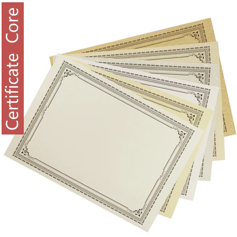 

European Certificate Paper Blank Certificate Inside Page Paper Horizontal and Vertical Certificate Core Paper Lace Certificate