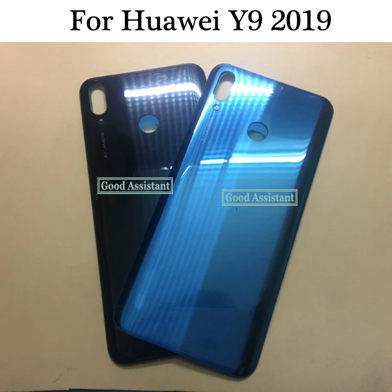 Для huawei Y9 JKM-TL00 JKM-AL00 JKM-LX1 JKM-LX3 JKM-L21 задняя Батарея крышка дверца батарейного Корпус чехол сзади Стекло запчасти