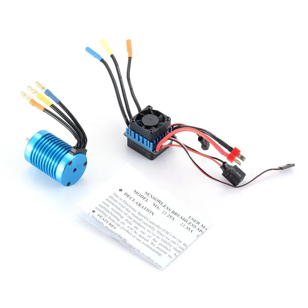 

F540 4370KV Sensorless Brushless Motor with 45A ESC Electric Speed Controller Combo Set for 1/10 Scale RC Car Truck Accesorries