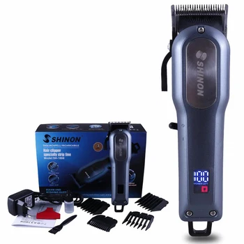 

Professional LED Power Display Hair Trimmer Rechargeable Electric Hair Clipper Men's Cordless Haircut Stainless Steel Blade