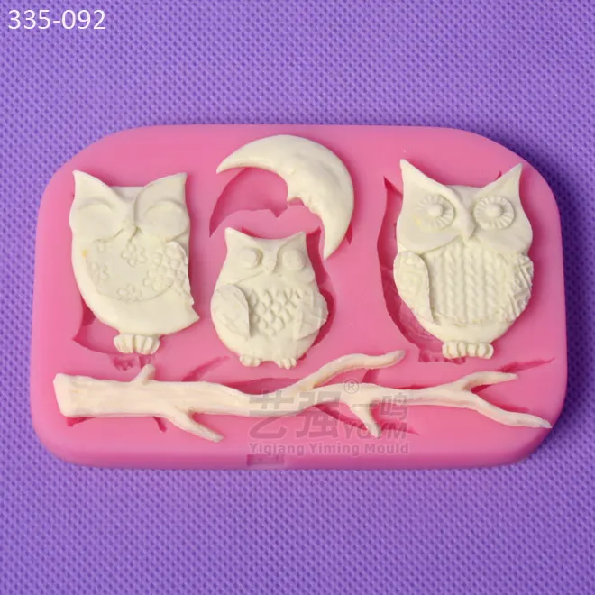 

2016 new arrival free shipping Russia fondant owl mold,silicone owl cake mold,plaster mold owl
