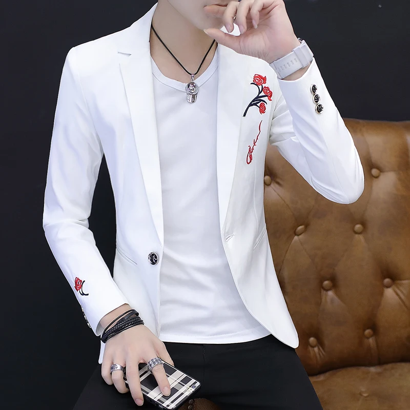 

The new men's spring 2019 suits of cultivate one's morality leisure fashion embroidery suit