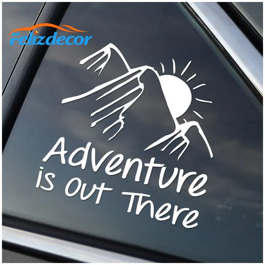 

New Design Car Stickers Adventure Is Out There Mountains Window Sticker High Quality Waterproof Removable Modern Car Decor L002