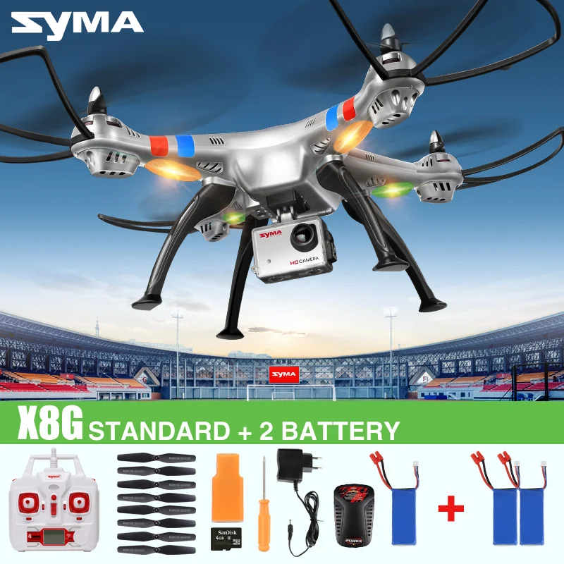 

SYMA X8HG 4CH 6Axis RC Drone Wifi Real-TimeTransmission UAV X8HC X8HW With HD Camera Fix High Hover Helicopter toy