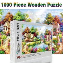 Красивый дом 520/1000/1500 деталей головоломки Детские Развивающие головоломки игрушки для детей взрослые головоломки сборка украшения