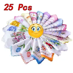 25 шт хлопок пеленка детская квадратный носовой платок Полотенца красивый цветочный узор доступным