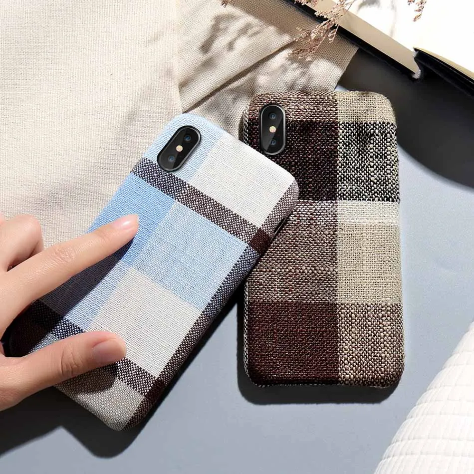 KISSCASE Жесткий ПК чехол для iPhone 7 8 6 6 S Plus X XS Max XR шотландская ткань узорные чехлы для телефонов iPhone 6 6 S 7 8 Plus X XS