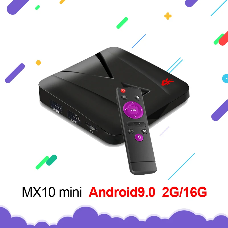 

New MX10MINI Android 9.0 smart TV Box 2G16G RK3328 Quad-Core 64bit Cortex-A53 4k 2.4GHz Wifi Wireless Mouse Youtube Player PK T9