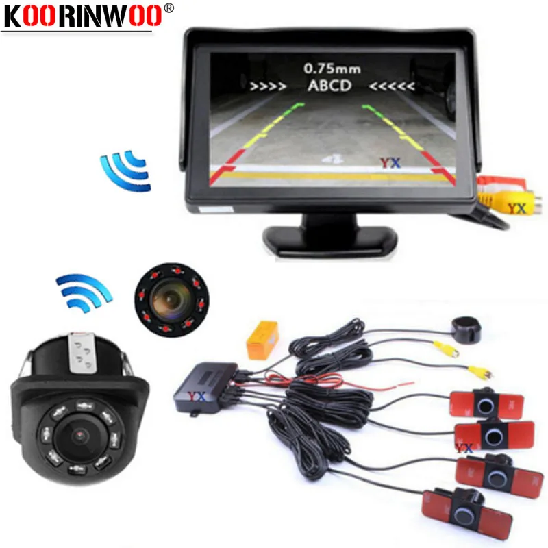 Koorinwoo Ultrason 2.4G CPu Vehicle Monitor Parktronic Car