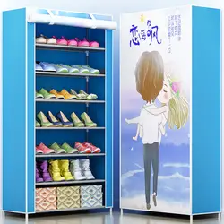 Шкаф для обуви 7-сетки моды 3D живопись нетканых материалов обуви стойки Организатор съемный для хранения обуви для дома мебель