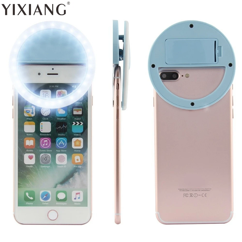 

YIXIANG Mini Clip-on Mobile phone Selfie Ring Selfie LED Light Lamp 36 LEDs Fill-in Light 3 for iPhone 6 6s Plus smartphone