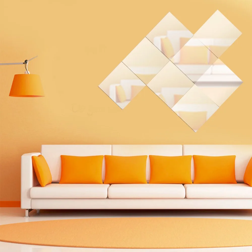 2018 16pcs/set 15cm*15cm Square Acrylic Mirror Wall Sticker Modern