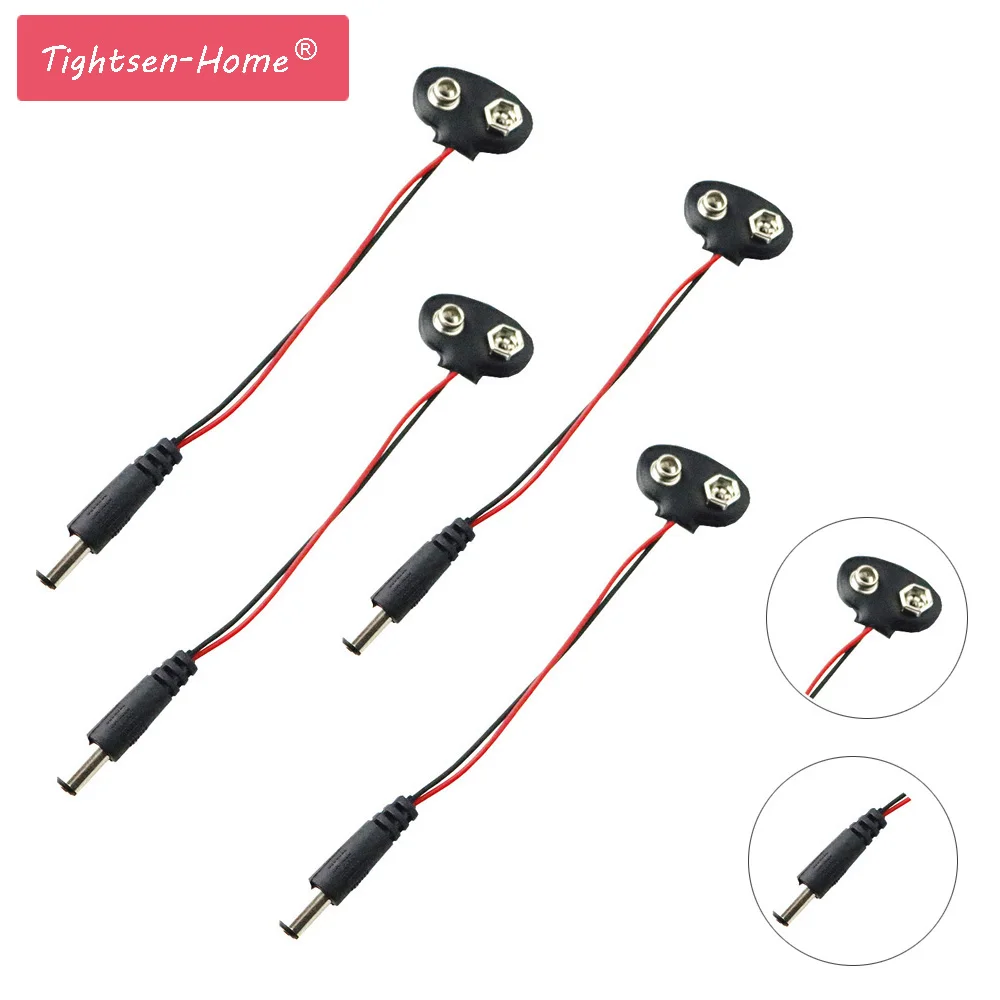 

5PCS Experimental 9V Battery Snap Power Cable to DC 9V Clip Male Line Battery Adapter For Arduino Uno R3 DIY Jack Connector new