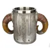 Viking Ram Horned Pit Lord Skull Mug 4
